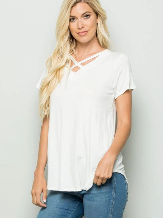 White Criss Cross Top