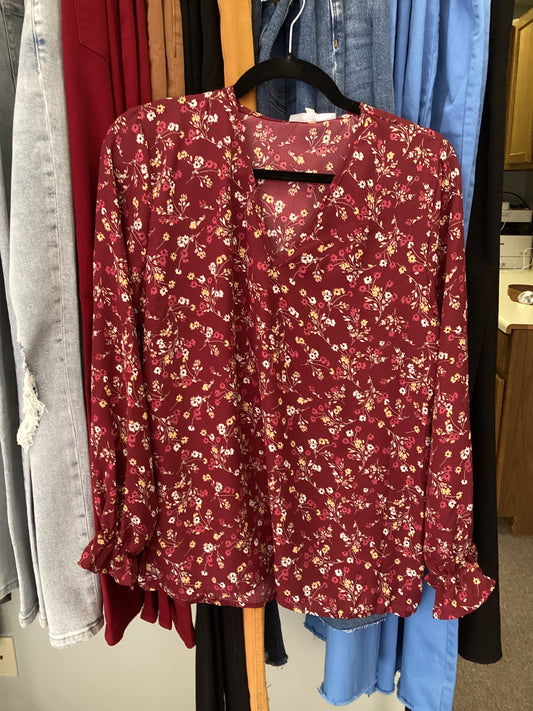 Floral v-neck top