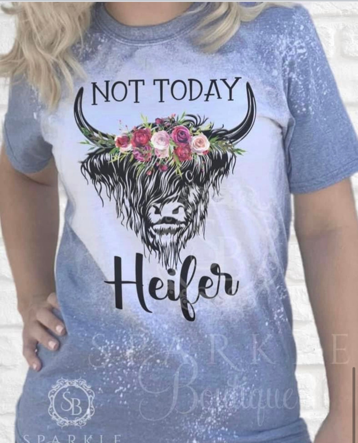 Not Today Heifer Bleached Graphic