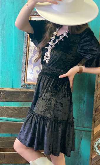 BLACK VELVET DRESS