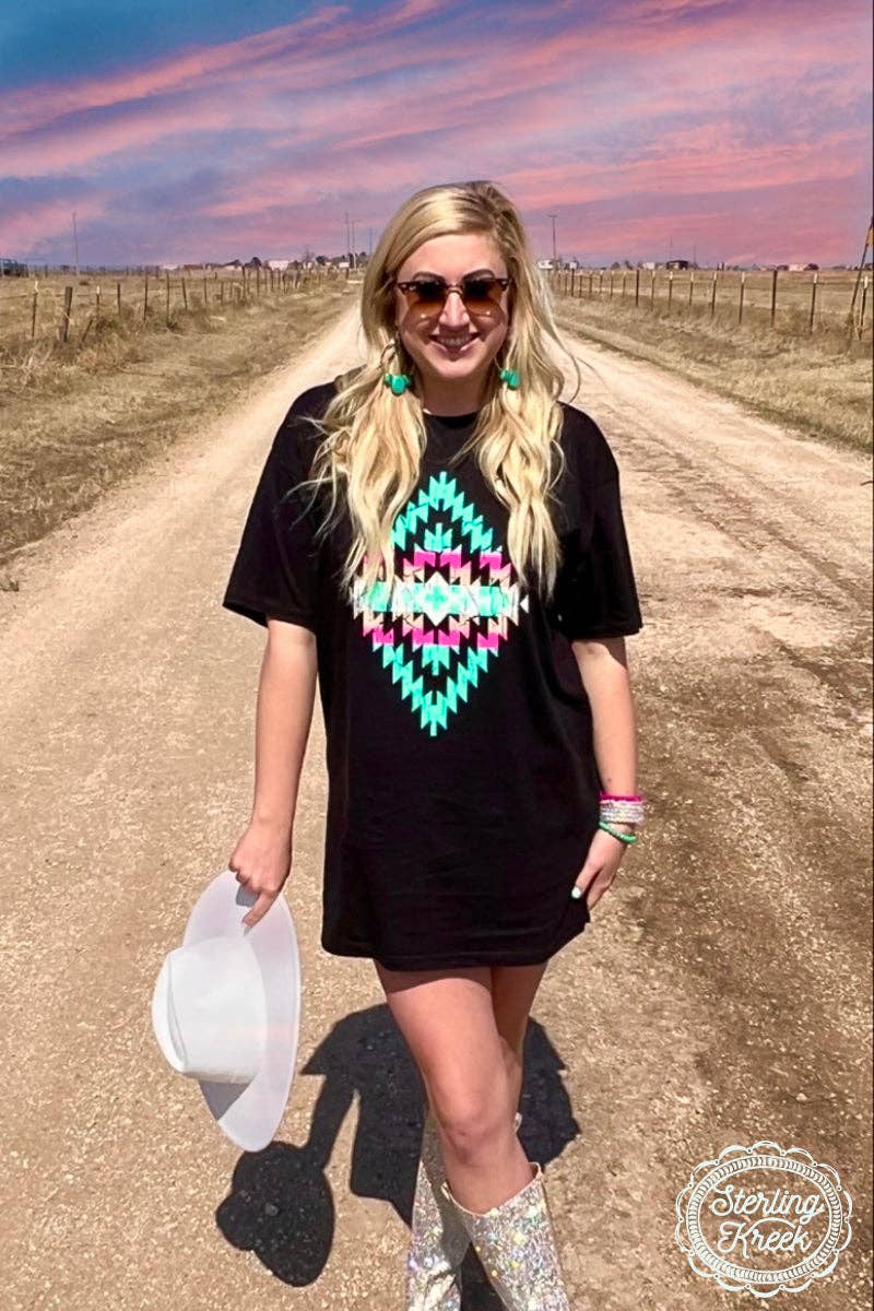 TURQUOISE BOYFRIEND TSHIRT DRESS